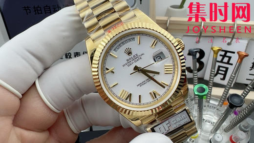 QF配重V5版 重量180克+ 白盘罗马面 劳力士星期日历型系列 日志40mm 男士腕表 商品图0