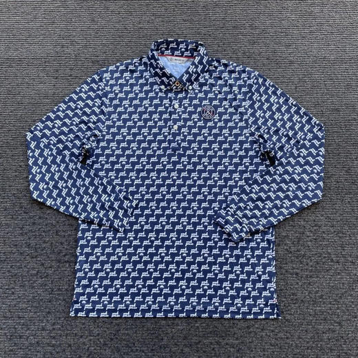 正品日单and per se 男款高尔夫长袖体恤。
深蓝色M L LL 绿红L LL 各几件
M 胸围104，L 胸围108，LL 胸围112 商品图2