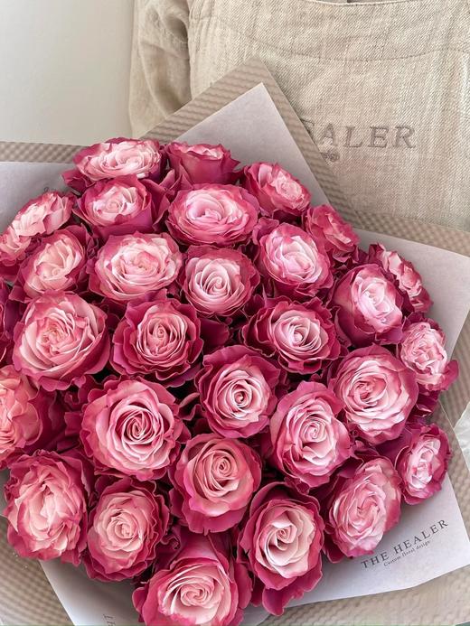 生日情人节高端奢华花礼定制厄瓜多尔红豆沙玫瑰花束鲜花全国速递 商品图7