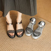 【预售5天】超软真皮水钻凉鞋女款新款夏季外穿凉拖鞋厚底高跟鞋一字拖MLD&AM936 商品缩略图5