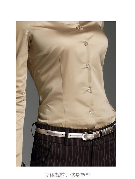 J6230829颈袖添香修身气质正装衬衣复古港味连体衬衫女士（四季可穿） 商品图4