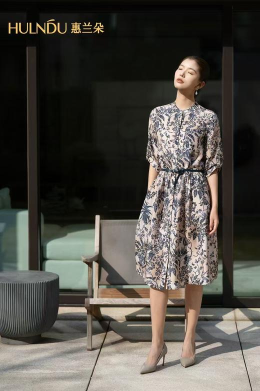 惠兰朵  桑蚕丝印花连衣裙 商品图1