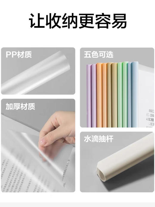 得力5538抽杆报告夹/透明 商品图4