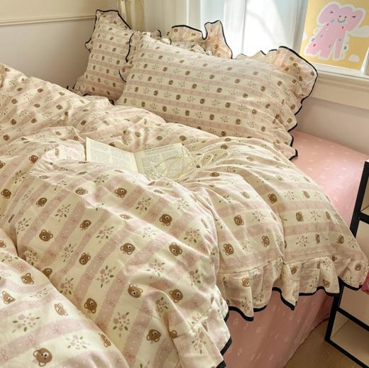 小清新公主风床上被套全棉印花荷叶边四件套 商品图5