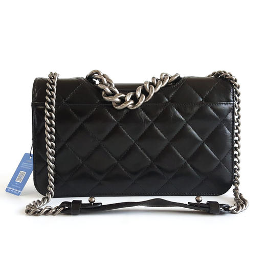 【95新】CHANEL香奈儿黑银油蜡皮孟买链条包单肩包180525AI03 现售价：15000 商品图5