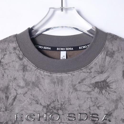 T3572夏季高级感新款男士潮牌扎染立体字母短袖T恤百搭痞帅圆领上衣 商品图2