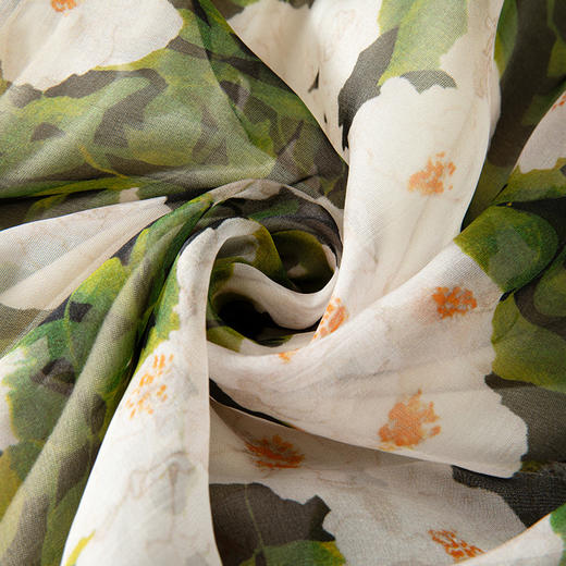 国色天香 温婉动人！复古印花真丝松紧腰半身裙a字桑蚕丝高腰裙子 商品图3