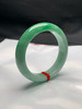 620056，53.5圈口，细糯满绿正圈平安镯，满绿底色飘半截阳绿，底子细腻 商品缩略图1