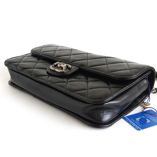 【95新】CHANEL香奈儿黑银油蜡皮孟买链条包单肩包180525AI03 现售价：15000 商品图8