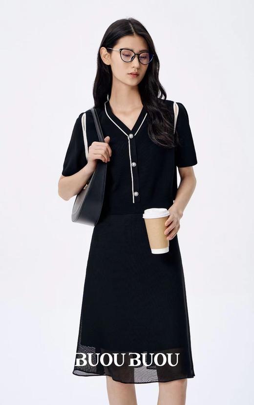 邦宝  针织拼接假两件连衣裙 商品图0