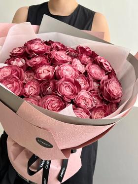 生日情人节高端奢华花礼定制厄瓜多尔红豆沙玫瑰花束鲜花全国速递