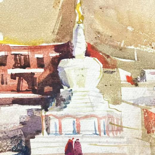 艺术家龚玉展览作品 “白塔” 装饰画 客厅书房 醍醐《高顶澄烟霞》上海个展 商品图4