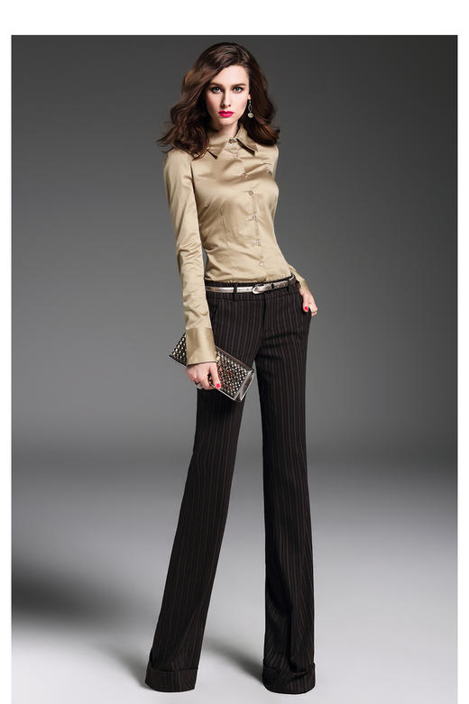 J6230829颈袖添香修身气质正装衬衣复古港味连体衬衫女士（四季可穿） 商品图1