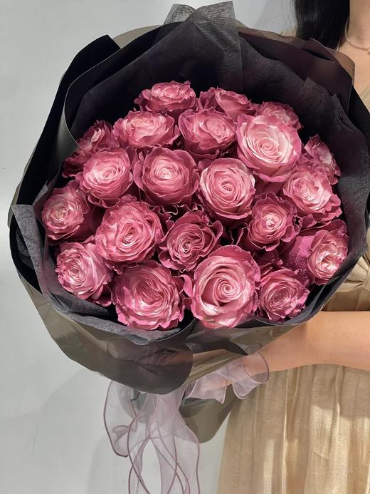 生日情人节高端奢华花礼定制厄瓜多尔红豆沙玫瑰花束鲜花全国速递 商品图6