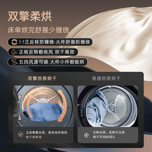 卡萨帝（Casarte）揽光GLB洗烘套装 双擎热泵 直驱柔烘 精华洗 后驱混动速热CE B10LGLBU1+CG S10FGLBU1 商品图4