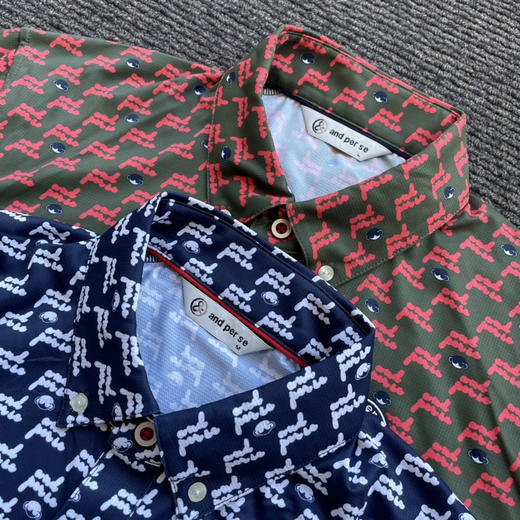 正品日单and per se 男款高尔夫长袖体恤。
深蓝色M L LL 绿红L LL 各几件
M 胸围104，L 胸围108，LL 胸围112 商品图3