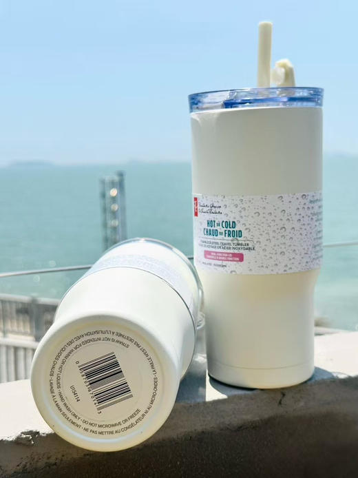 出口外贸加拿大不锈钢大容量车载旅行便携式保冷保温杯（吸管直饮两用）两款都是出口到加拿大的，品质绝绝子磨砂手感～
蓝色1020ml，白色700ml 商品图8