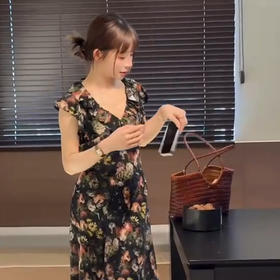 【预售7天】良木礼真丝印花连衣裙（1339）