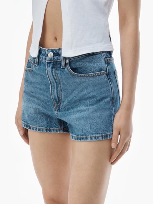 鸭梨山大 夏新款口袋铆钉皮标 女款弹力牛仔短裤 DK367 商品图2