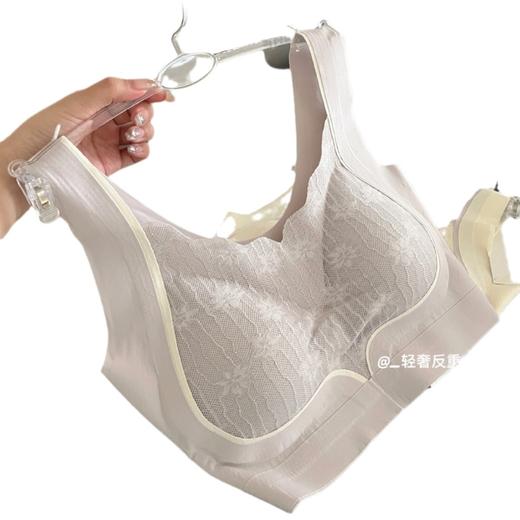 【200斤也能轻松驾驭💃】0压感无痕大码文胸🔥聚拢上托+收背塑型，蕾丝优雅还超舒适！新款大码背心文胸 200斤无痕软提拉蕾丝内衣 女聚拢上托防外扩胸罩 商品图4