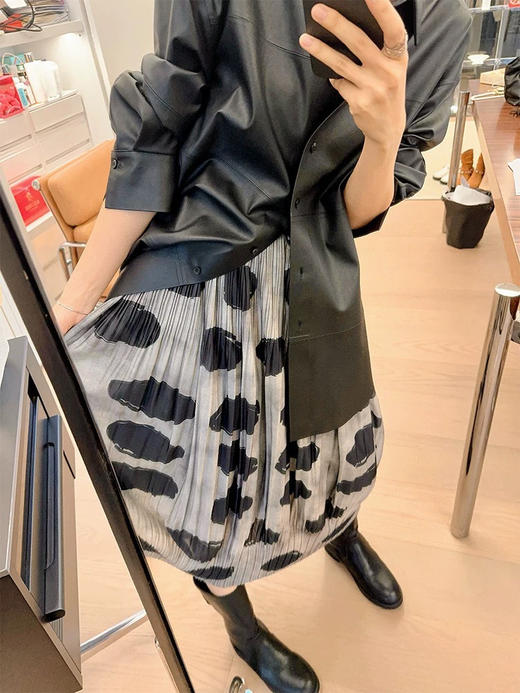 直发 柜上1800+三宅 气质波点半身裙中长款 褶皱花苞裙 商品图9