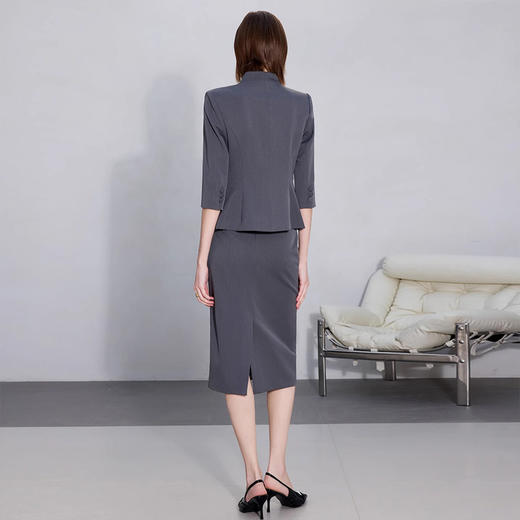 IWY/高级感灰色西装套装职场两件套新款七分袖工作服正装裙CS2252 商品图4