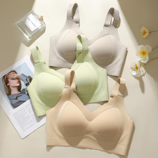 【无痕粉底液内衣】夏季薄款穿衣不透色大胸强提拉防垂收副乳文胸月影微梦 商品图6