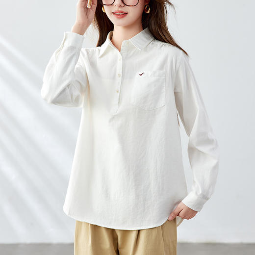 百媚生 纯棉气质女式衬衣51007 商品图1