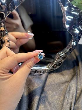 NU41-纯天然托帕石戒指 925银托（LD）