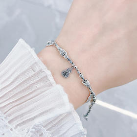 【限时8.8折】【线上铂金馆】PT950 #福禄传承 #盘缠 #葫芦 铂金实心可调节CNC工艺爆闪纳福葫芦福禄盘缠手链（内为铂金链）(PTSL00004)预售产品下单后不退款不退货不换货不补差价)