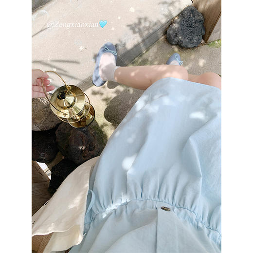 <曾小咸推荐> 韩系减龄抽绳无袖背心连衣裙 商品图1