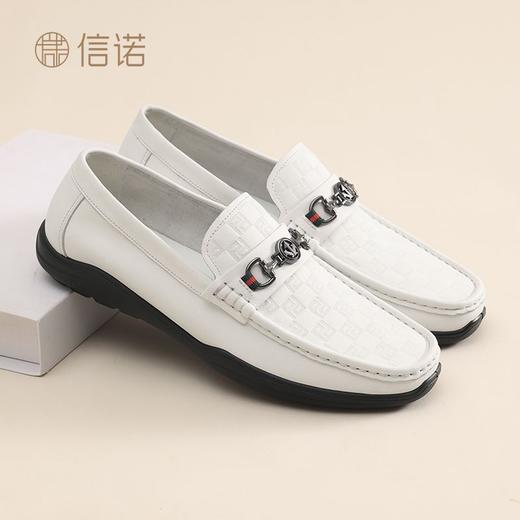 信诺真皮软底豆豆鞋2025年春夏新款舒适轻便耐穿一脚蹬单鞋爸爸鞋N5C115-33 商品图4