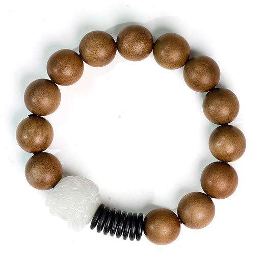 易祈吉祥五行补木系列老山檀香手链和田玉饰品送礼手串礼物 商品图2