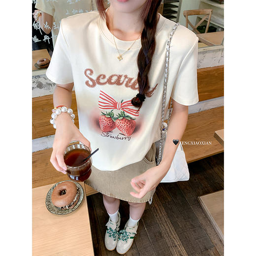 【129元任选2件】微信粉丝打折价！草莓印花短袖T 商品图2