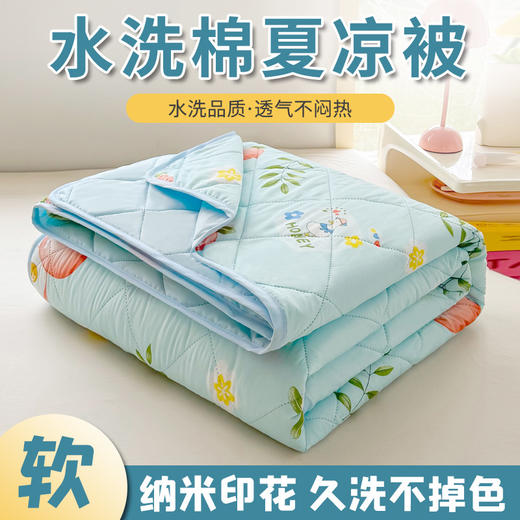 新款夏凉被可机洗 纳米印花 超声波空调被亲肤棉夏被 商品图5