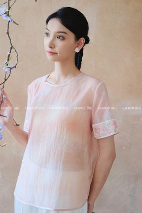 【门店同款】ENJOY夏季云敛-绛纱晕染中式上衣 162593881