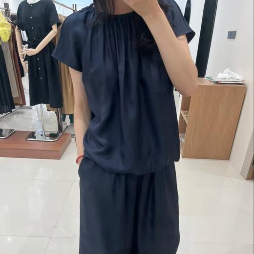 【à perles】Tibi*真丝斜纹绸飞袖圆领上衣和阔腿裤套装 商品图2