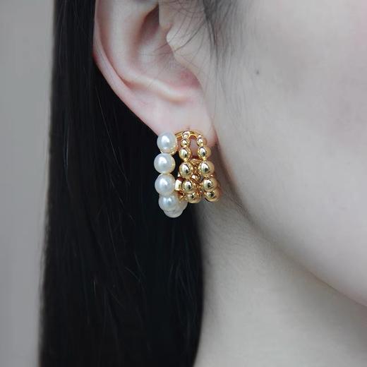 赛琳三排珠耳环 非常的高档很有复古奢华感（XJ） 商品图4