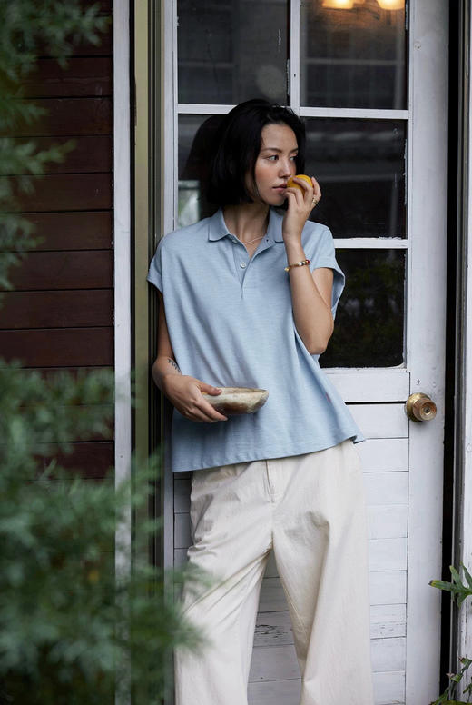 526-5 极限特惠24H 日系高阶休闲 25夏 45R 海马刺绣 结构感宽松翻领短袖 商品图2