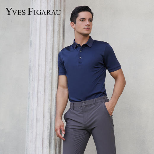 YvesFigarau伊夫·费嘉罗100%桑蚕丝休闲短袖T恤975819 商品图0