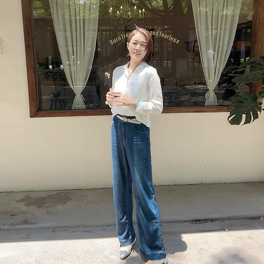 火桐hooton 复古单宁 铜氨丝直筒微喇牛仔裤85301/85222 商品图4