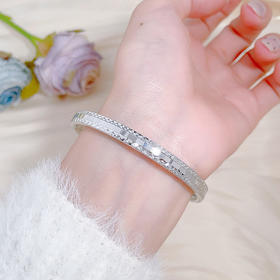 【限时8.8折】PT950 铂金空心固口车花格纹手镯（面宽约4.9-5.3mm，厚约3mm)(BFPTSZ00008)预售产品下单后不退款不退货不换货不补差价)预售产品下单后不退款不退货不换货不补差价