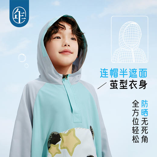 年衣童装男女童防晒衣外套2025春款儿童冲锋衣户外卡通撞色百变盼达防晒帽衫 商品图3