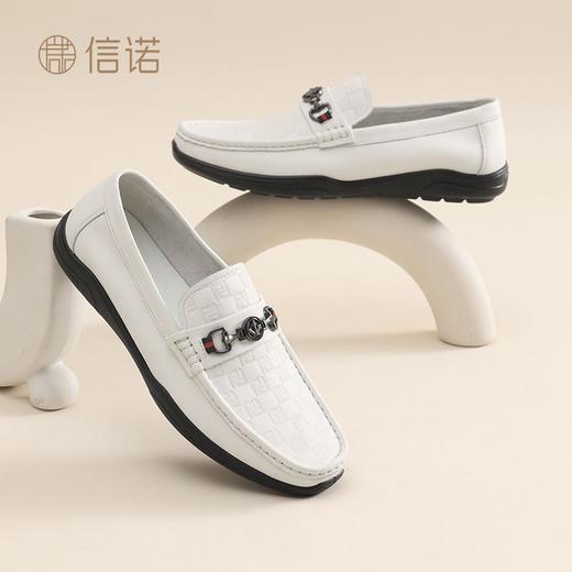 信诺真皮软底豆豆鞋2025年春夏新款舒适轻便耐穿一脚蹬单鞋爸爸鞋N5C115-33 商品图3