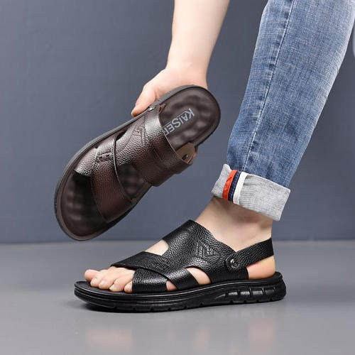 疯抢中！！【意大利KAISER沙滩凉鞋】头层牛皮软底软面 魔术贴设计 防滑耐磨 舒适百搭 商品图5