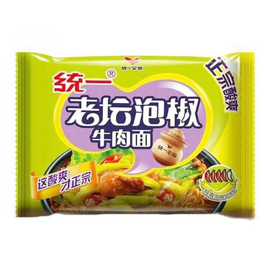 统一100方便面 老坛泡椒牛肉袋面*24（6925303710446） 商品图0