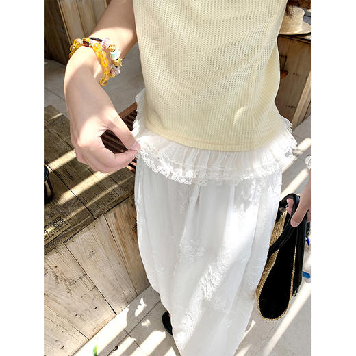 <曾小咸推荐>不规则华夫格斜肩短袖 日常99.99 立减50 秒杀49.99！ 商品图3