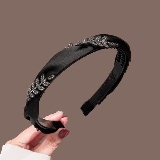 丁摩 新款布艺闪钻头箍麦穗发箍女轻奢发卡高级感外出百搭头饰5ZF-391 商品图2