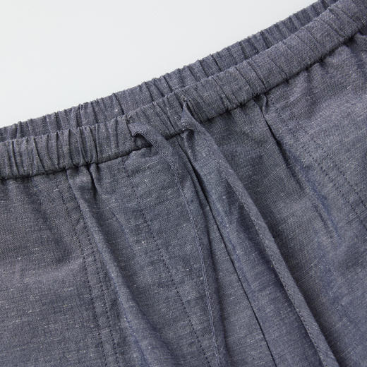 ROMI STUDIO亚麻棉混纺色织松紧腰抽绳直筒休闲裤 RWCSXD2976 商品图2