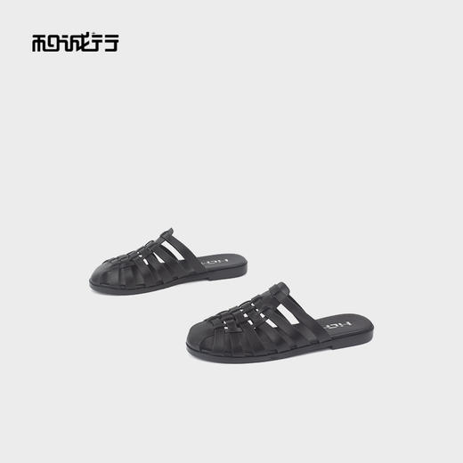 和诚行 2025夏季新款韩版时尚编织外穿女平底百搭半包拖鞋1580172 商品图2